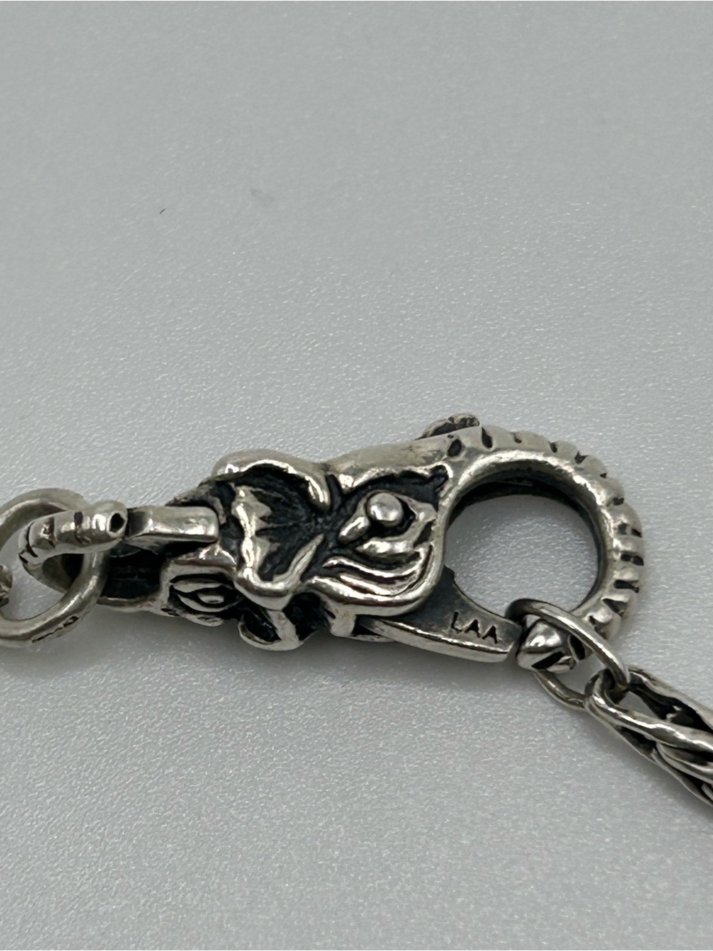 Trollbeads LAA 925 Sterling Silver Foxtail Charm Bracelet w/Flower Lock 8" - Picture 2 of 4